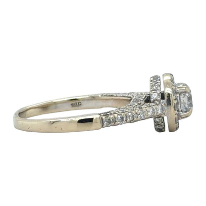 1ctw Diamond 14k White Gold Engagement Ring 4.5g Size 6.75