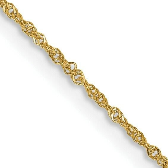 14k Yellow Gold Singapore Chain Necklace 18" Length