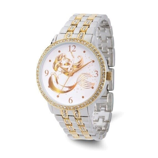 Disney Adult The Little Mermaid Crystal Bezel Two-tone Watch