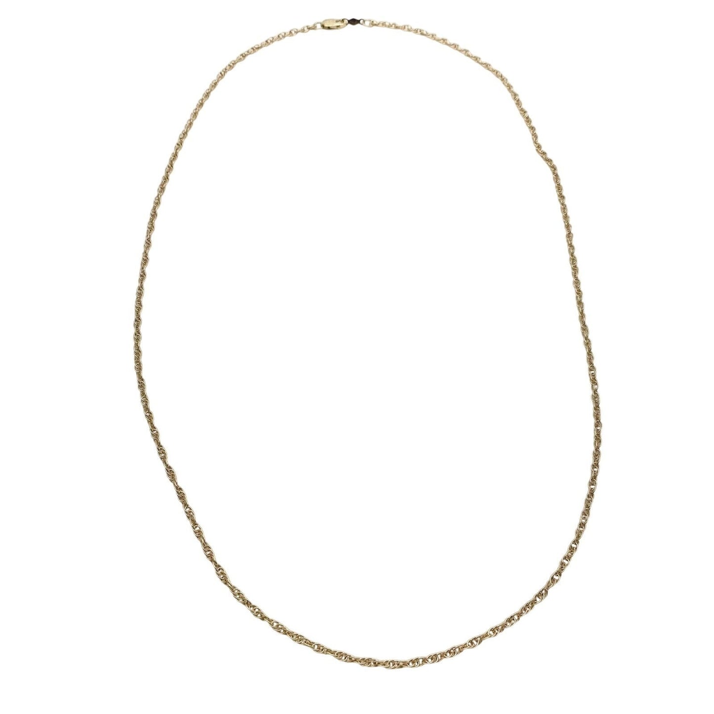 10K Yellow Gold 2mm Loose Rope Chain 20 Inch Lobster Clasp