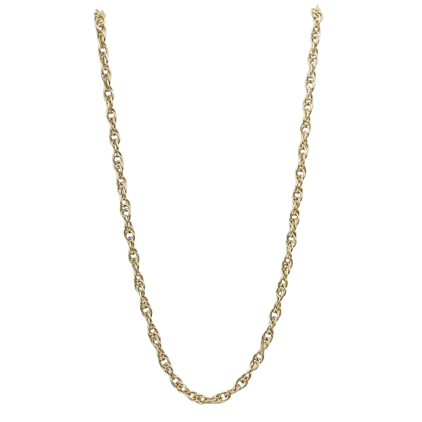 10K Yellow Gold 2mm Loose Rope Chain 20 Inch Lobster Clasp