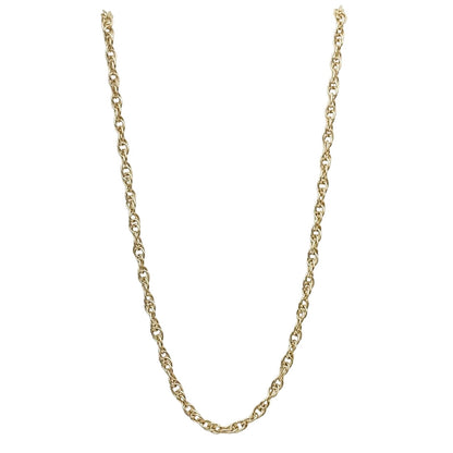 10K Yellow Gold 2mm Loose Rope Chain 20 Inch Lobster Clasp