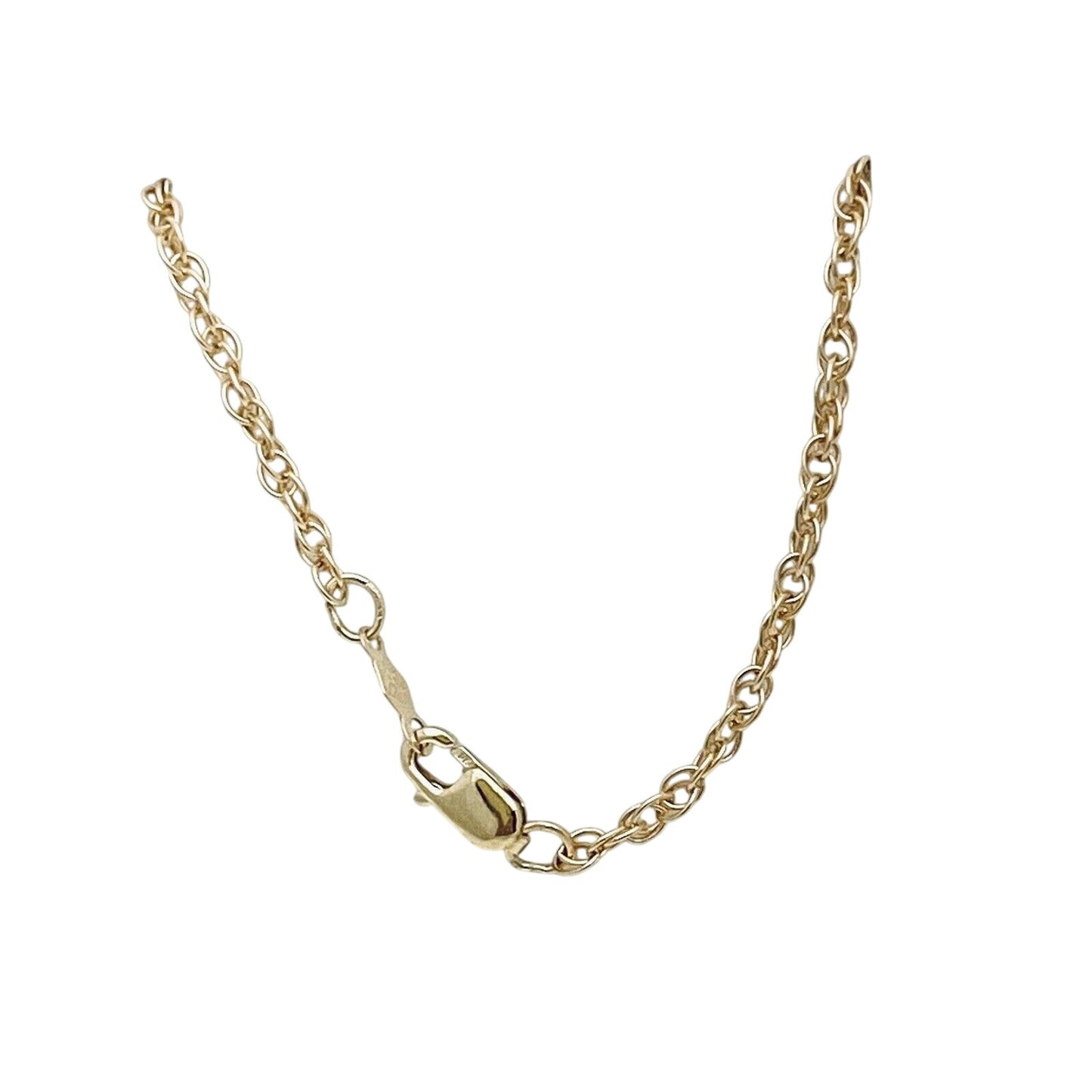 10K Yellow Gold 2mm Loose Rope Chain 20 Inch Lobster Clasp