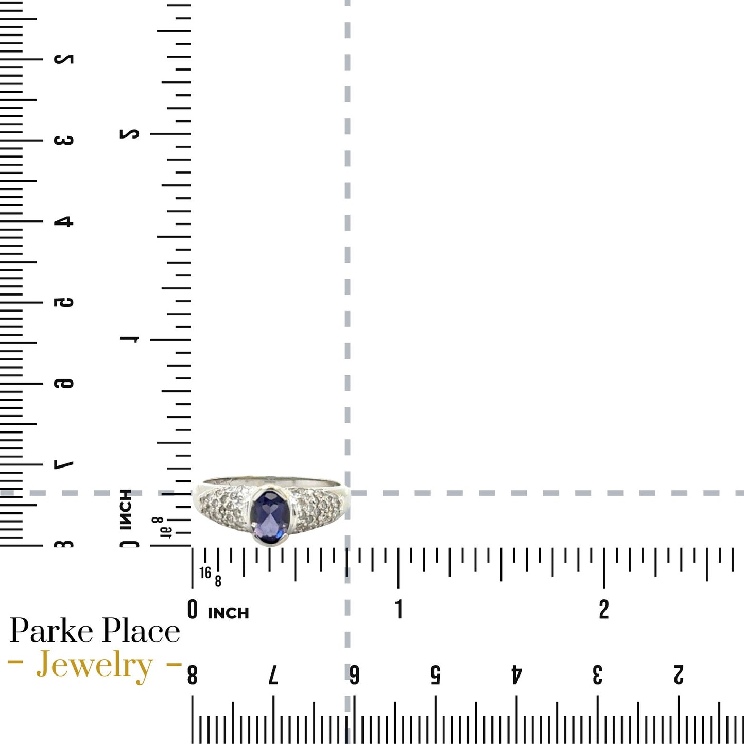 1ct Amethyst & 1/4ct Diamond 18k White Gold Ring 4.2g Size 8