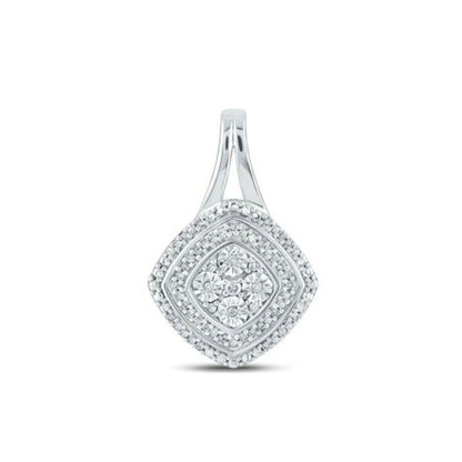 Sterling Silver 1/8 Ctw Diamond  Pendant Round