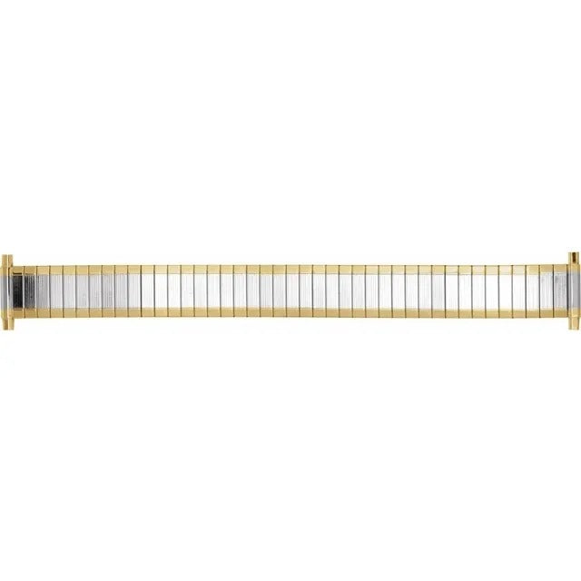 Mens 16-22mm Two-Tone Stainless Steel Straight End Expansion Watch Band