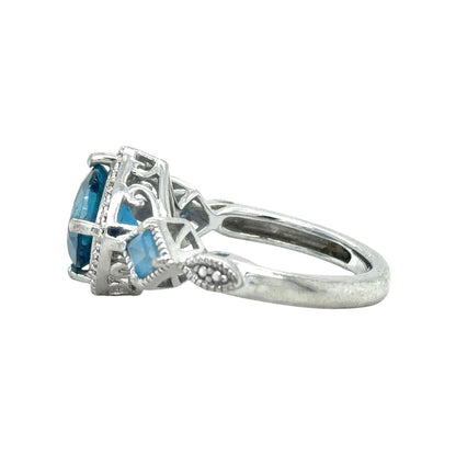 Blue Topaz Sterling Silver Ring 4.4g Size 6.75