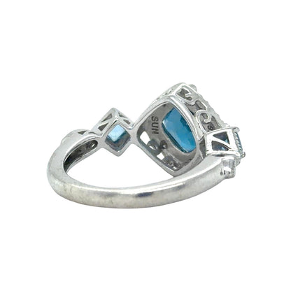 Blue Topaz Sterling Silver Ring 4.4g Size 6.75