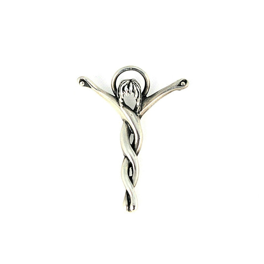 .925 Sterling Silver Artistic Crucifix Pendant 5.4g