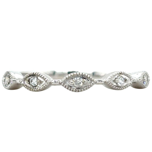 10k White Gold 1/20ctw Stackable Size 7.25 Band Ring 1.6g