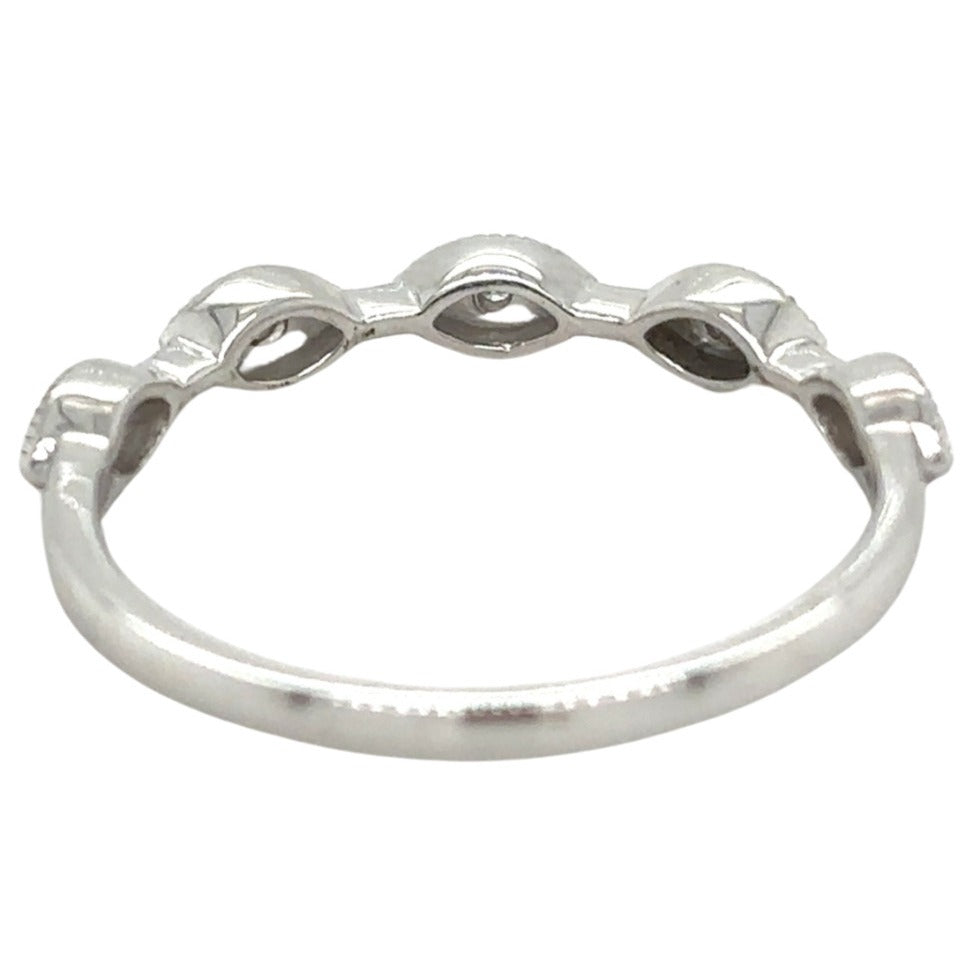 10k White Gold 1/20ctw Stackable Size 7.25 Band Ring 1.6g