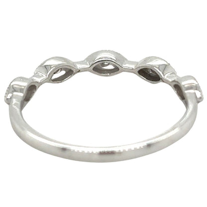 10k White Gold 1/20ctw Stackable Size 7.25 Band Ring 1.6g