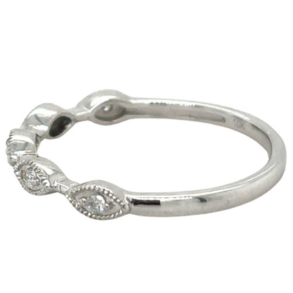 10k White Gold 1/20ctw Stackable Size 7.25 Band Ring 1.6g