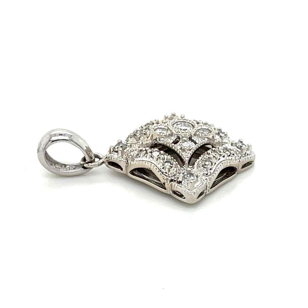 1/4ctw Diamond Pendant REAL Solid 14k White Gold 2.3g