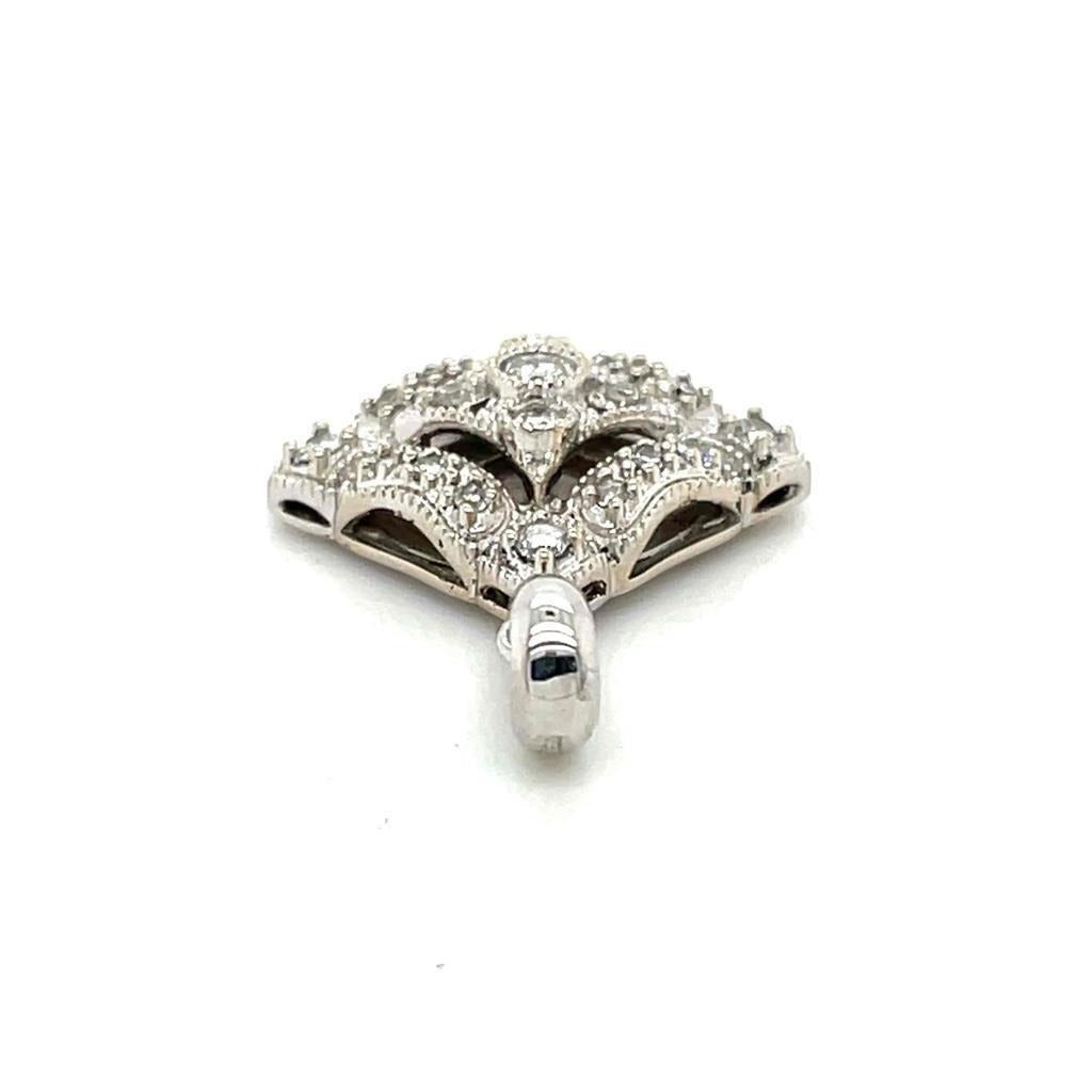 1/4ctw Diamond Pendant REAL Solid 14k White Gold 2.3g