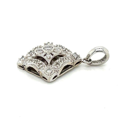 1/4ctw Diamond Pendant REAL Solid 14k White Gold 2.3g