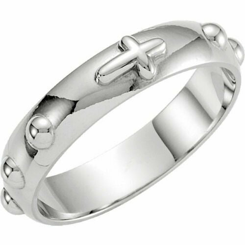 5 mm ROSARY RING REAL SOLID .925 STERLING SILVER SIZE 9