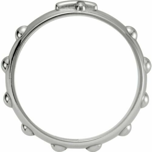 5 mm ROSARY RING REAL SOLID .925 STERLING SILVER SIZE 9