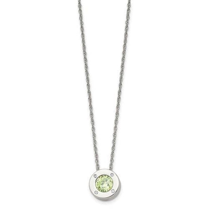 May Birthstone Pendant 20 inch Loose Rope Chain Stainless Steel