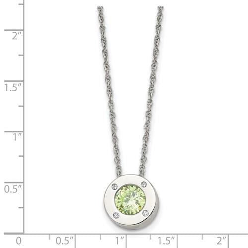 May Birthstone Pendant 20 inch Loose Rope Chain Stainless Steel