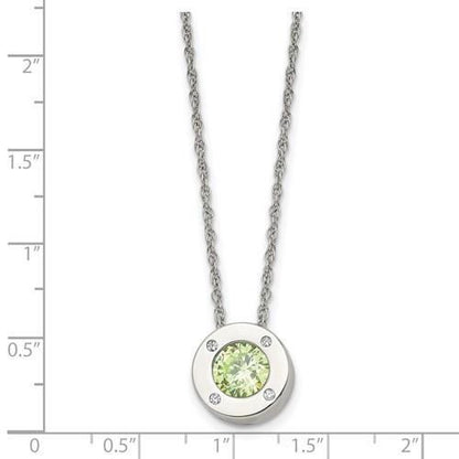 May Birthstone Pendant 20 inch Loose Rope Chain Stainless Steel