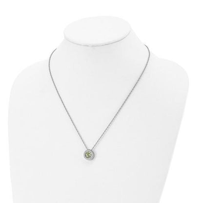 May Birthstone Pendant 20 inch Loose Rope Chain Stainless Steel