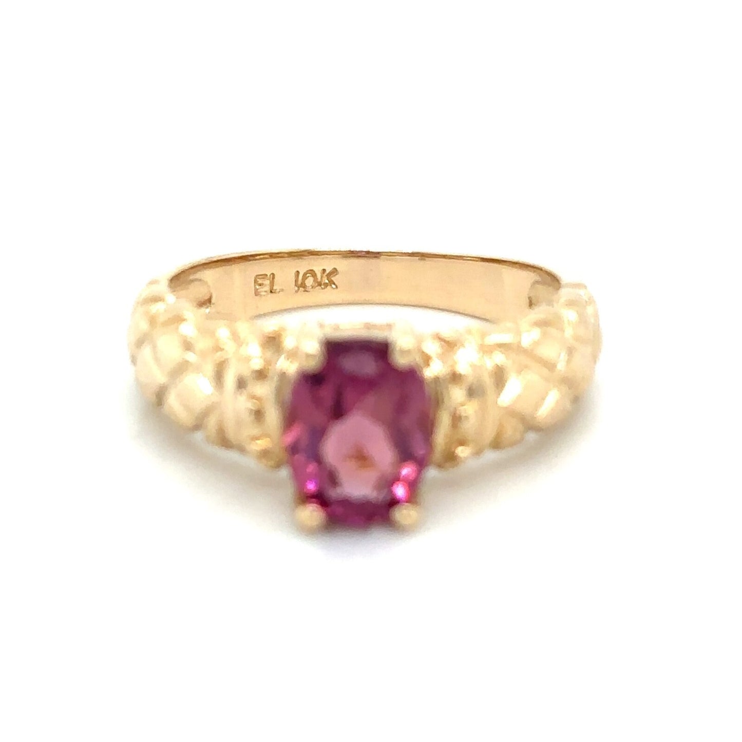 Pink Spinel Solitaire 10k Yellow Gold Ring 3.4g Size 6.75