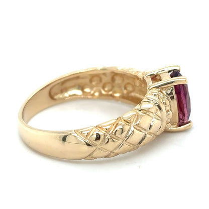 Pink Spinel Solitaire 10k Yellow Gold Ring 3.4g Size 6.75