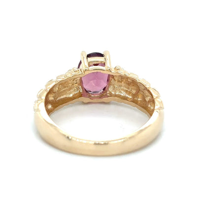Pink Spinel Solitaire 10k Yellow Gold Ring 3.4g Size 6.75