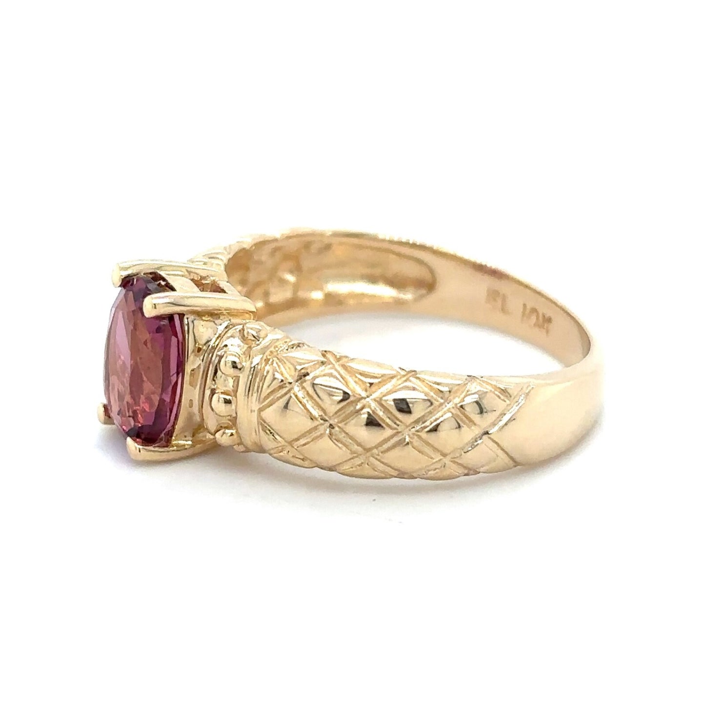 Pink Spinel Solitaire 10k Yellow Gold Ring 3.4g Size 6.75