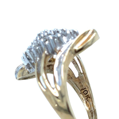 1/2ct Diamond Cocktail 10k Yellow Gold Size 6.75 Ring 4.3g