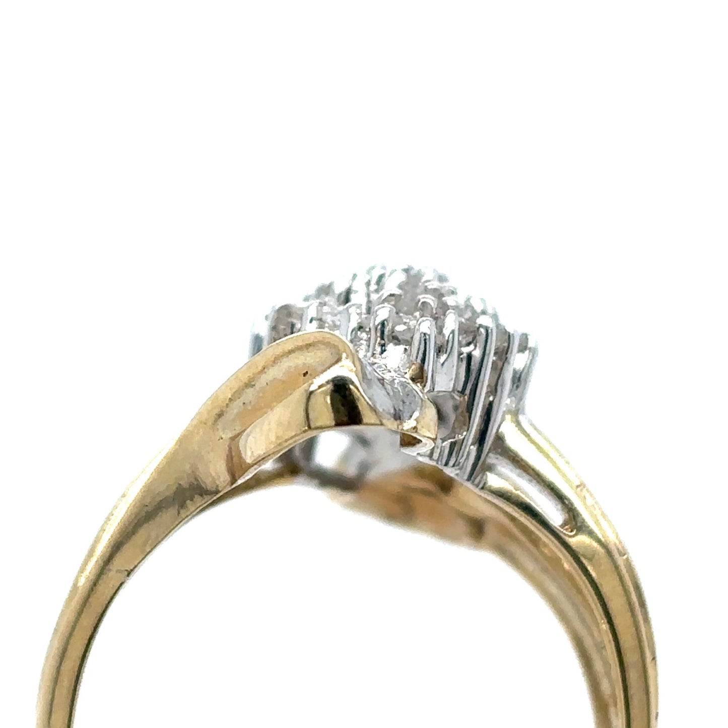 1/2ct Diamond Cocktail 10k Yellow Gold Size 6.75 Ring 4.3g