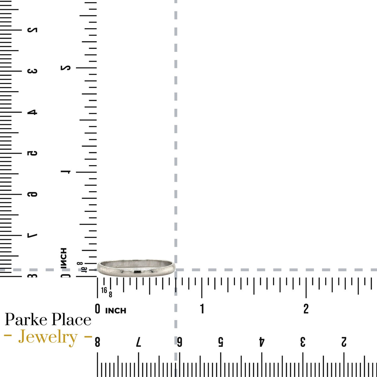 2.1mm 10k White Gold Wedding Band 1.3g Size 8