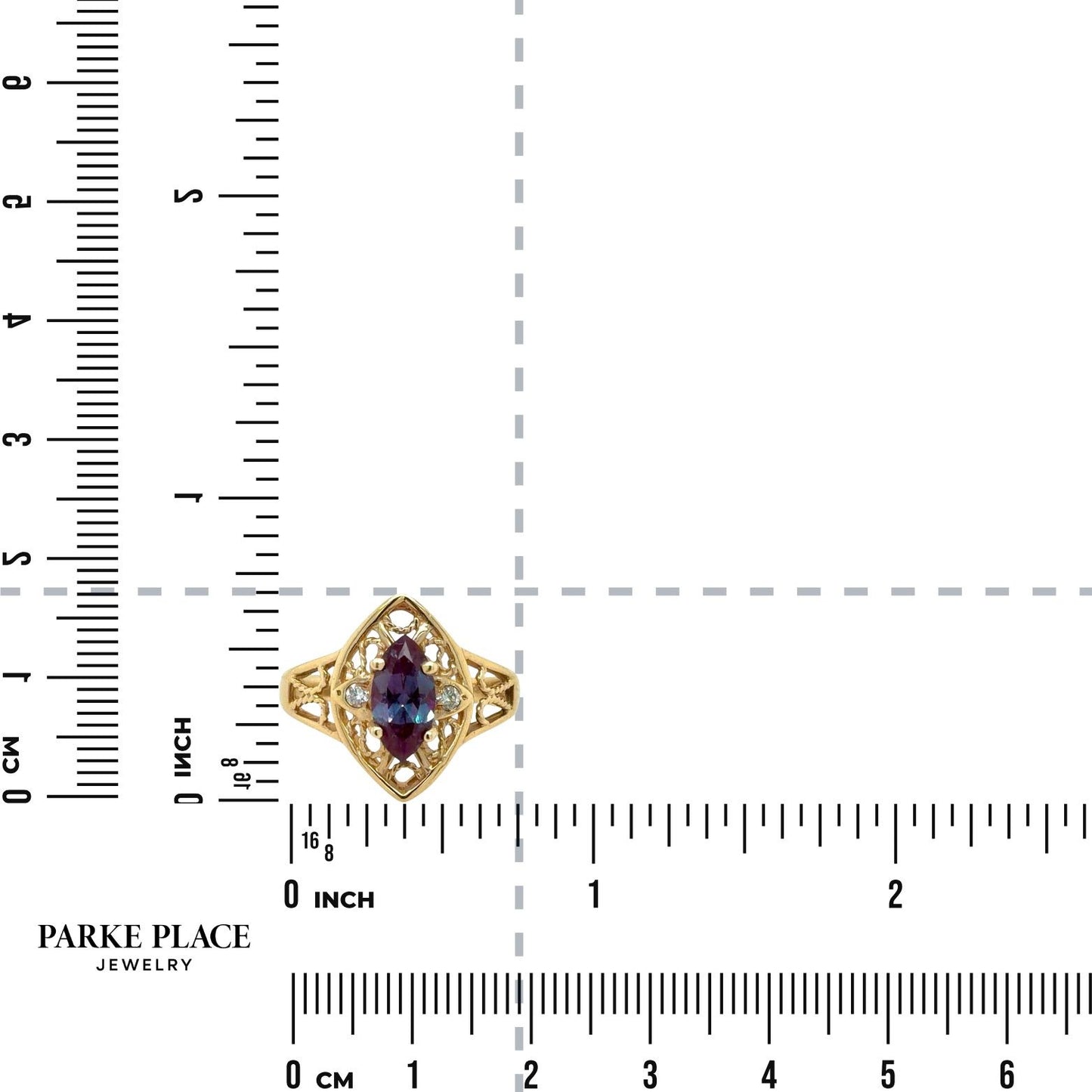 Imitation Alexandrite & Diamond 14k Yellow Gold Ring 4.0g Size 6.5