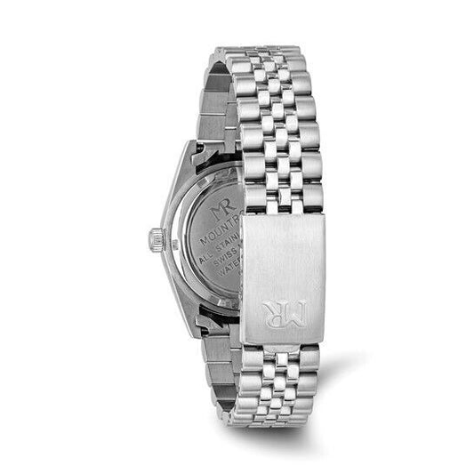 Mens Mountroyal Stainless Steel Black Dial Quartz Wrist Watch