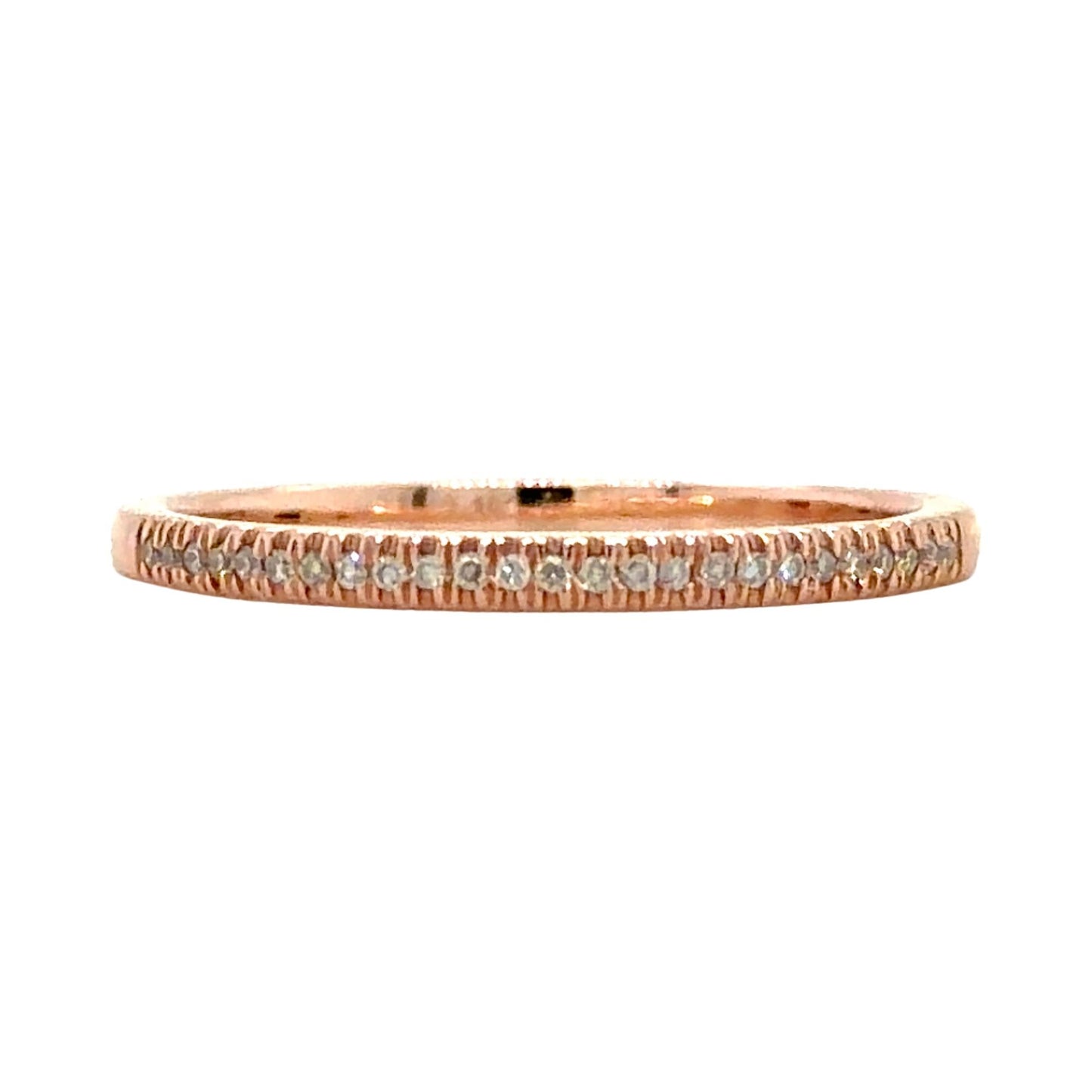 1/10ctw Diamond 14k Rose Gold 1.4mm Band Ring 1.4g Size 6.5