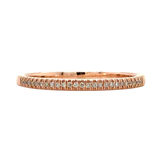 1/10ctw Diamond 14k Rose Gold 1.4mm Band Ring 1.4g Size 6.5