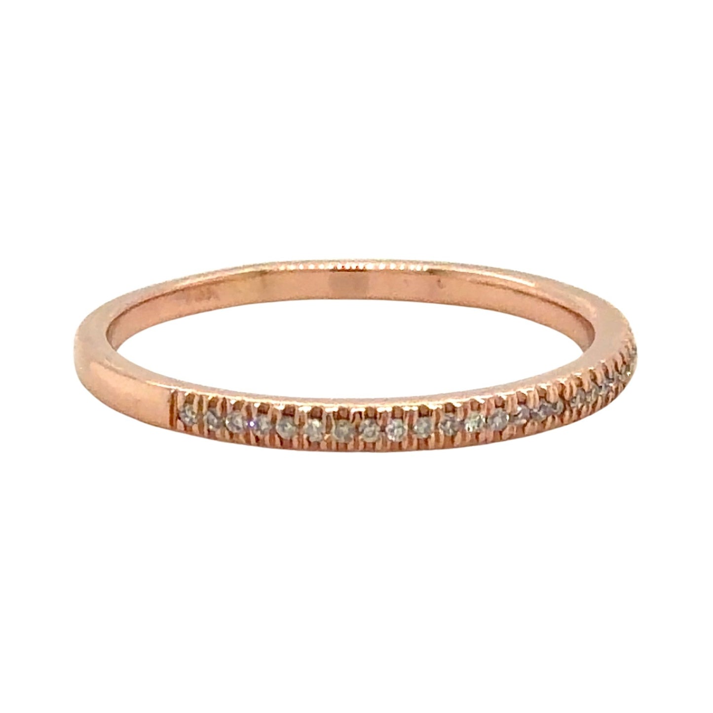 1/10ctw Diamond 14k Rose Gold 1.4mm Band Ring 1.4g Size 6.5