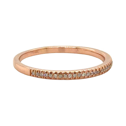 1/10ctw Diamond 14k Rose Gold 1.4mm Band Ring 1.4g Size 6.5