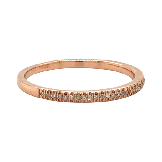 1/10ctw Diamond 14k Rose Gold 1.4mm Band Ring 1.4g Size 6.5