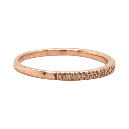 1/10ctw Diamond 14k Rose Gold 1.4mm Band Ring 1.4g Size 6.5