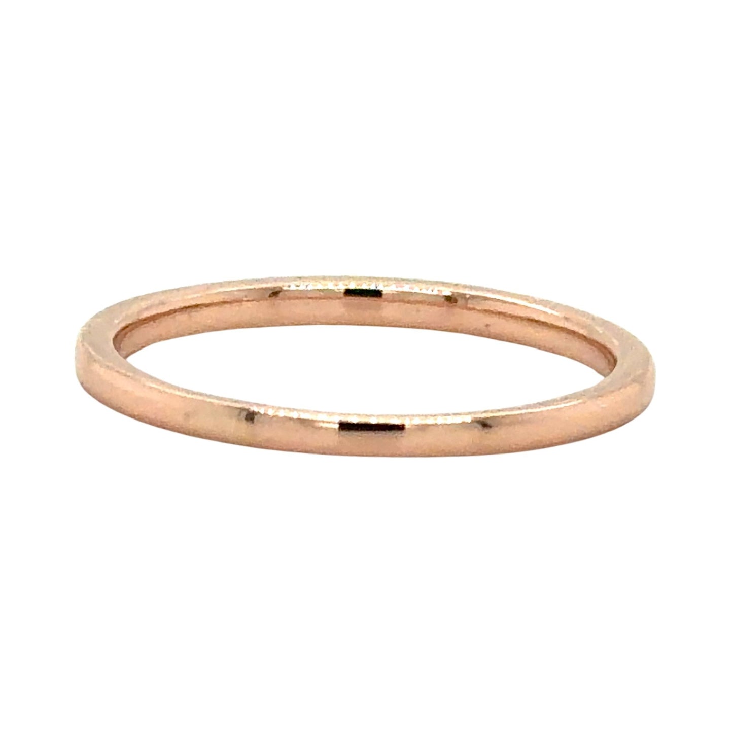 1/10ctw Diamond 14k Rose Gold 1.4mm Band Ring 1.4g Size 6.5
