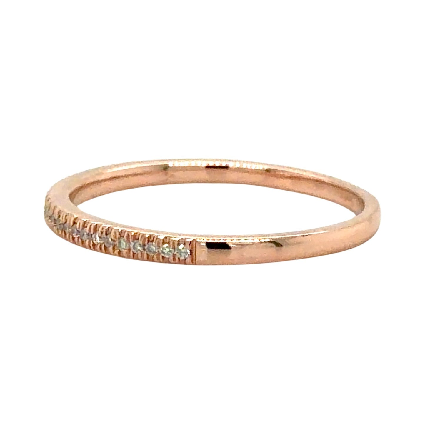 1/10ctw Diamond 14k Rose Gold 1.4mm Band Ring 1.4g Size 6.5