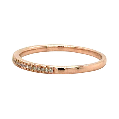 1/10ctw Diamond 14k Rose Gold 1.4mm Band Ring 1.4g Size 6.5