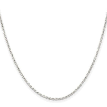 Sterling Silver Rope Chain Necklace 1.5mm 30"