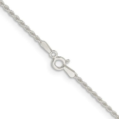 Sterling Silver Rope Chain Necklace 1.5mm 30"