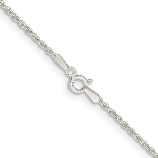 Sterling Silver Rope Chain Necklace 1.5mm 30"