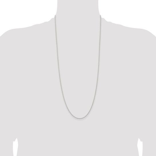 Sterling Silver Rope Chain Necklace 1.5mm 30"