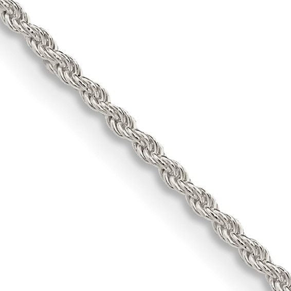 Sterling Silver Rope Chain Necklace 1.5mm 30"