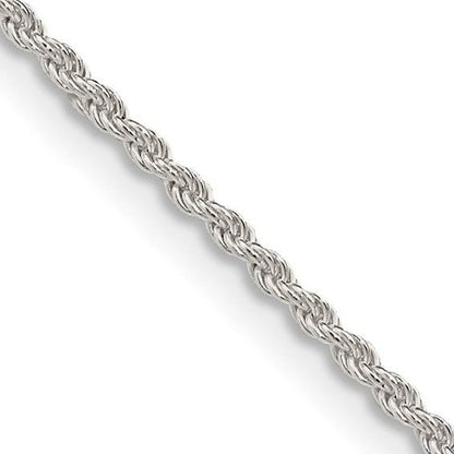 Sterling Silver Rope Chain Necklace 1.5mm 30"
